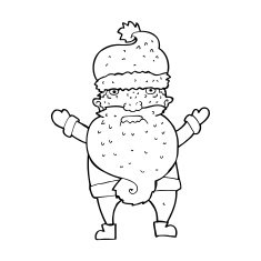 cartoon grumpy santa N14