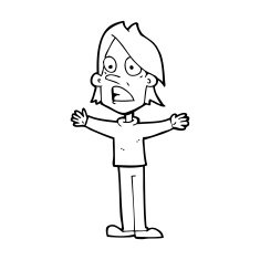 cartoon frightened man N152
