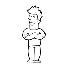 cartoon sulking man N13