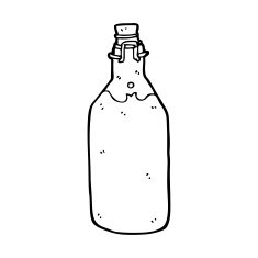 cartoon old style water bottle N5
