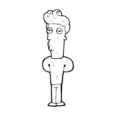 cartoon bored man N49