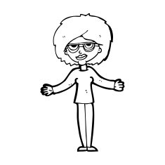 cartoon woman wearing spectacles N58