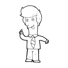 cartoon office man with crazy idea N15