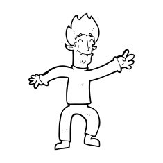cartoon happy vampire man N40