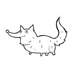 cartoon little wolf N121