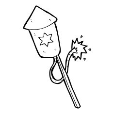 cartoon firework with burning fuse N14