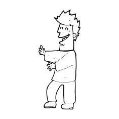 cartoon laughing man N45