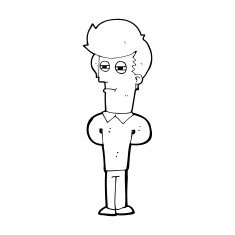 cartoon jaded man N26