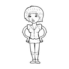 cartoon woman with hands on hips N311