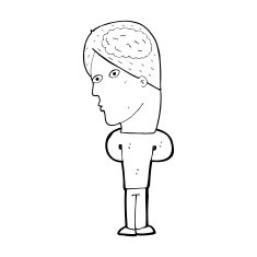cartoon man with big brain N14