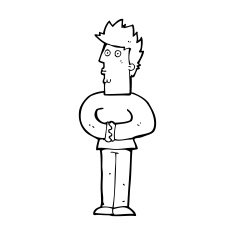 cartoon nervous man N217