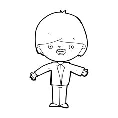 cartoon happy boy with open arms N27