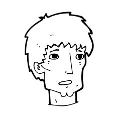 cartoon worried man N145