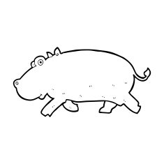 cartoon hippopotamus N23