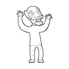 cartoon terrified old man N27