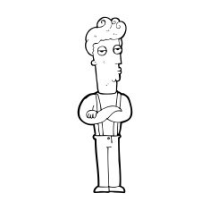 cartoon unimpressed man N13