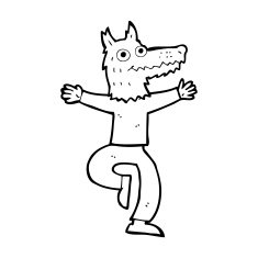 cartoon wolf man N81