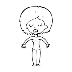 cartoon woman with closed eyes N15