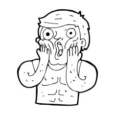 cartoon shocked gym man N22