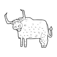 cartoon hairy cow N14