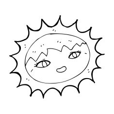 cartoon pretty sun N10