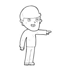 cartoon pointing man N145