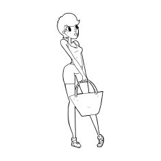 cartoon attractive woman shopping N15