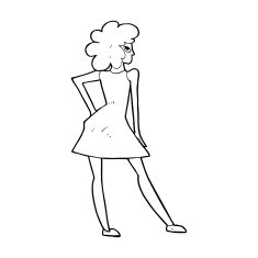 cartoon woman posing in dress N51