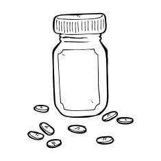 cartoon jar of pills N29