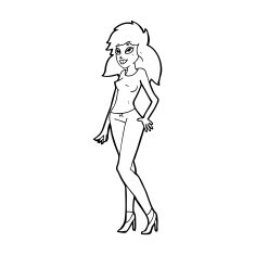 cartoon pretty woman N385