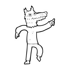 cartoon wolf man N83