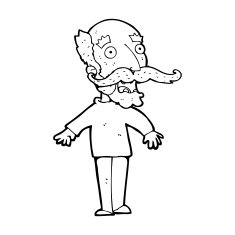 cartoon old man gasping in surprise N12