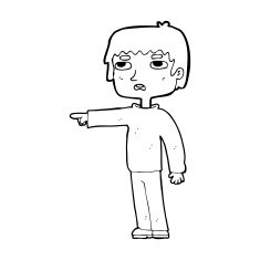 Cartoon Boy Pointing N44