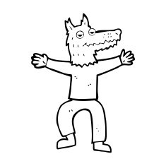 cartoon wolf man N85