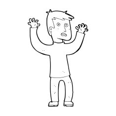 cartoon terrified man N387