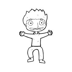 cartoon grinning boy N22