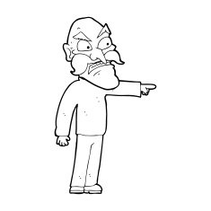 cartoon furious old man N19