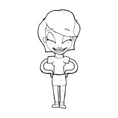 cartoon woman with hands on hips N315