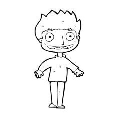 cartoon excited boy N211