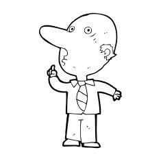 cartoon bald man asking question N14