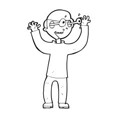cartoon man with eyes popping out of head N14