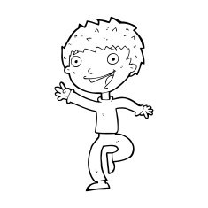 cartoon excited boy N213
