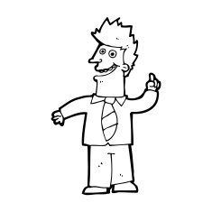 cartoon man with good idea N26