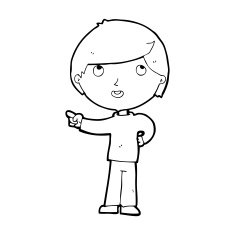 Cartoon Boy Pointing N45