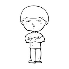 cartoon grumpy man N30
