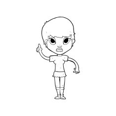 cartoon girl with idea N27