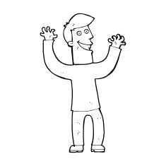 cartoon excited man N146