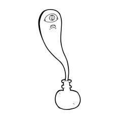 cartoon halloween ghost in bottle N29