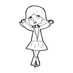 cartoon unhappy girl N27