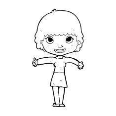 cartoon happy girl N140